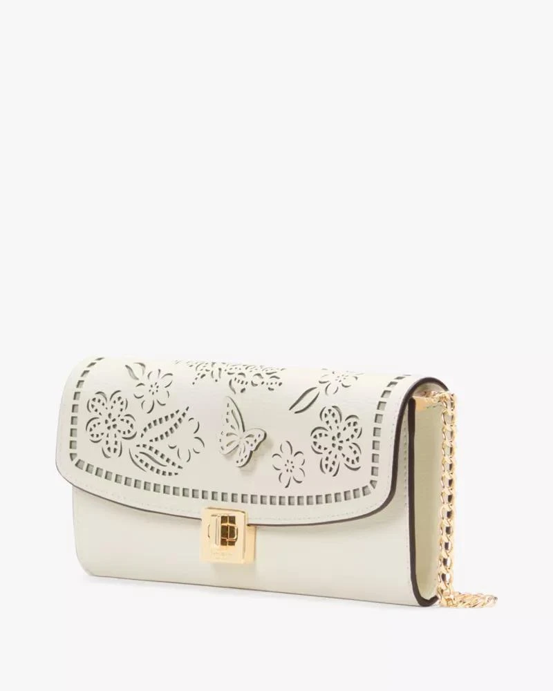 商品Kate Spade|Phoebe Perforated Turnlock Wallet-on-chain,价格¥813,第3张图片详细描述