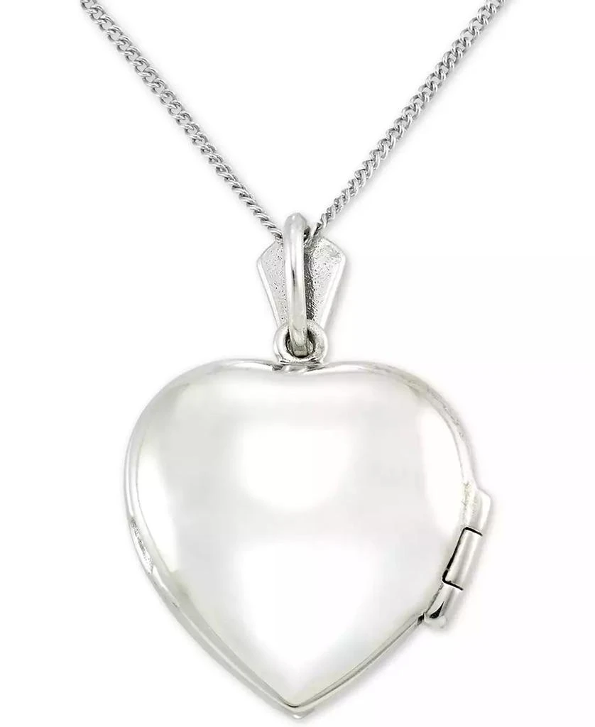 商品Macy's|Jade (13mm) & Marcasite Heart Locket 18" Pendant Necklace in Sterling Silver,价格¥652,第2张图片详细描述