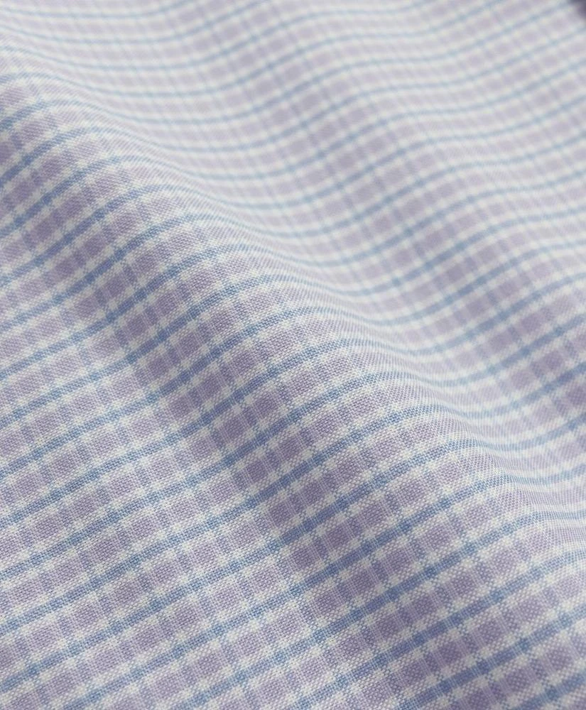 商品Brooks Brothers|Stretch Non-Iron Oxford Button-Down Collar, Mini Check Sport Shirt,价格¥399,第3张图片详细描述