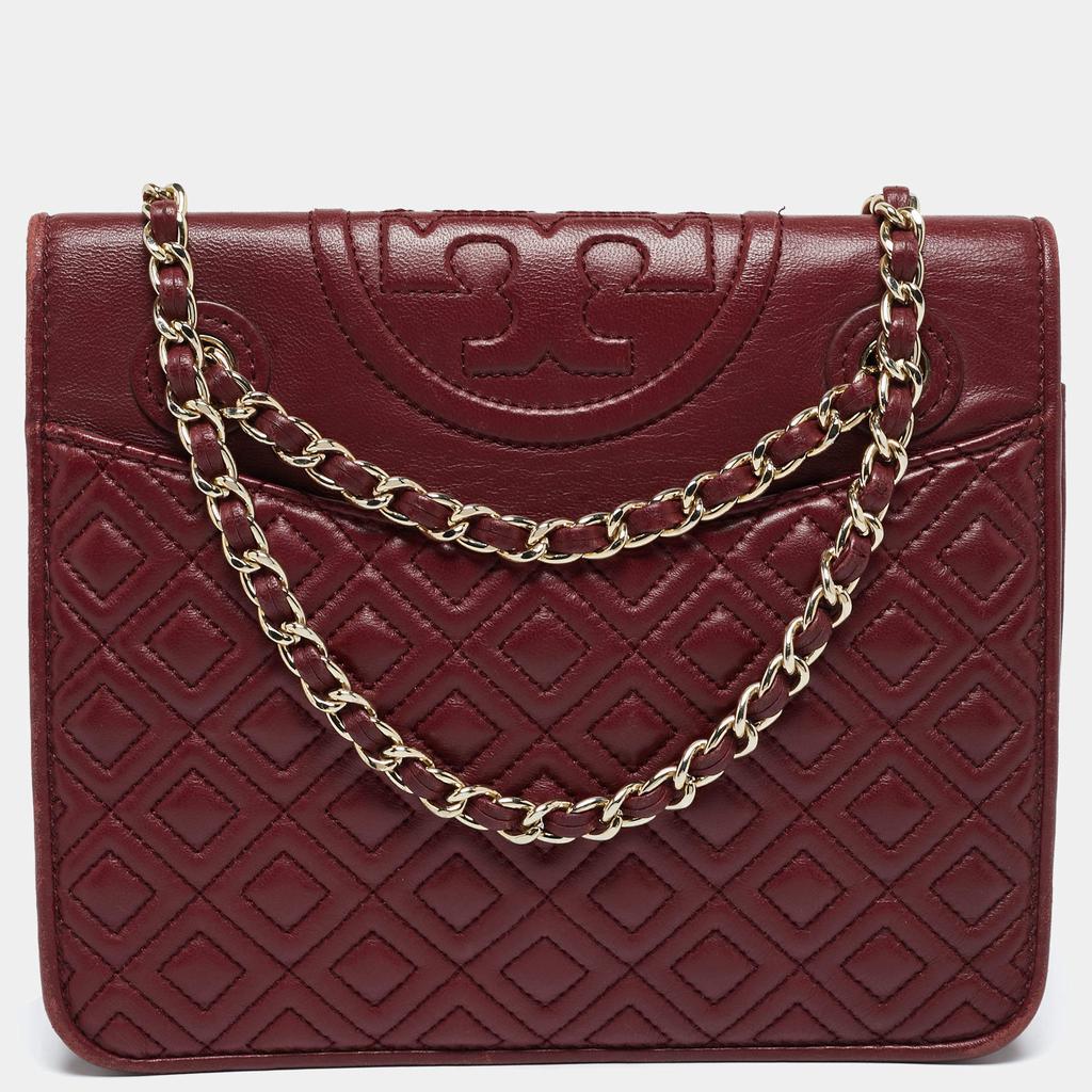 商品[二手商品] Tory Burch|Tory Burch Red Leather Medium Fleming Shoulder Bag,价格¥2396,第1张图片