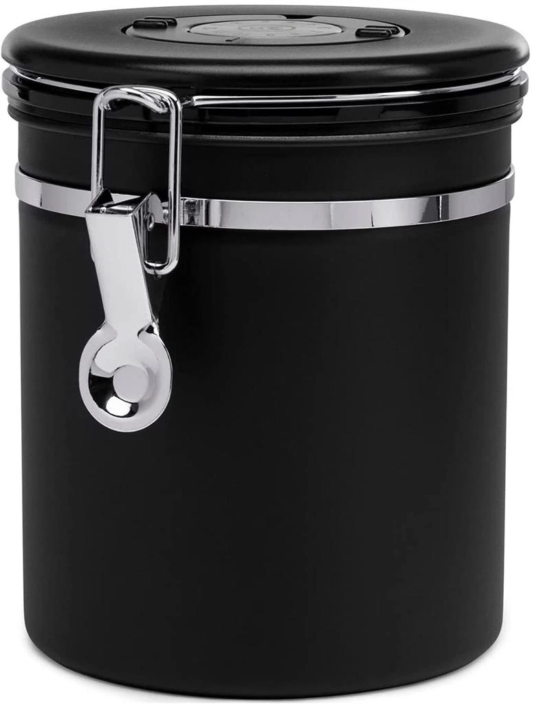 商品ChefWave|ChefWave Stainless Steel Coffee Canister with Co2 Valve Date Tracker Black 17.6oz,价格¥234,第1张图片