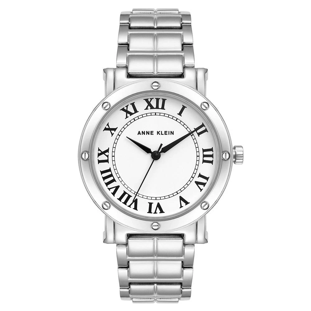 商品Anne Klein|Women's Three-Hand Quartz Round Silver-Tone Alloy Bracelet Watch, 36mm,价格¥446,第1张图片