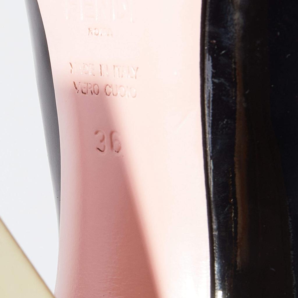 Fendi Black Patent Leather Block Heel Pumps Size 36商品第8张图片规格展示