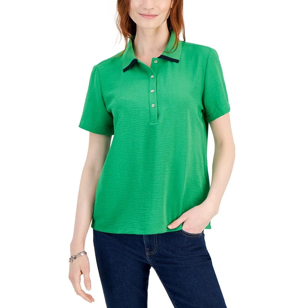 商品Tommy Hilfiger|Women's Collared Short-Sleeve Polo Top,价格¥80,第1张图片