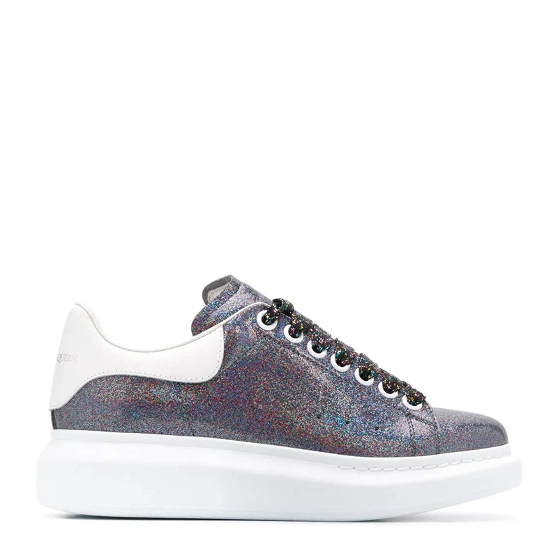 Alexander McQueen 亚历山大·麦昆 女士黑色闪光阔型运动鞋 558944-W4LW1-8483 商品
