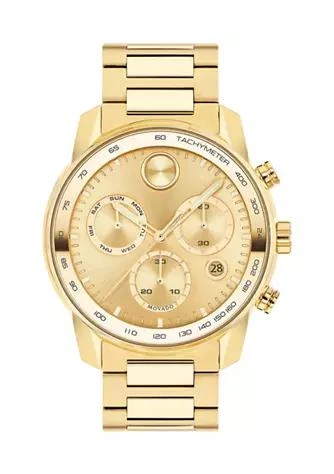 商品Movado|Gold Steel Bracelet Watch,价格¥7426,第1张图片