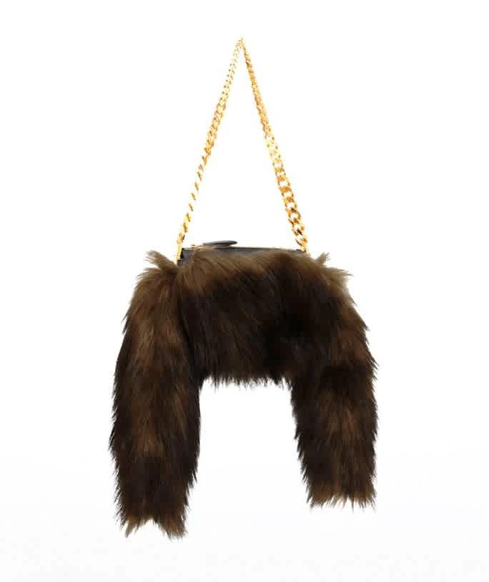 商品Burberry|Dark Brown Ladies Faux Fur Olympia Bag,价格¥4948,第1张图片