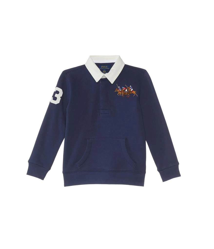 商品Ralph Lauren|Triple-Pony Fleece Rugby Sweatshirt (Toddler/Little Kids),价格¥328,第1张图片