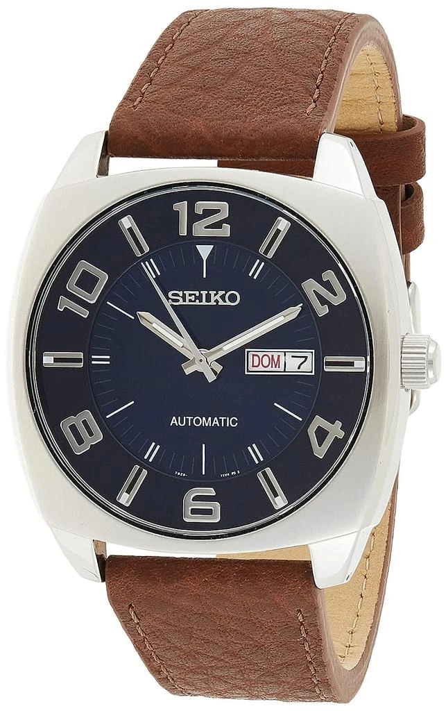 商品Seiko|SEIKO Automatic Watch for Men - Recraft Series - Brown Leather Strap, Day/Date Calendar, 50m Water Resistant,价格¥1539,第1张图片