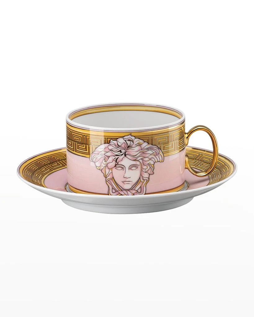 商品Versace|Medusa Amplified Pink Coin Tea Cup and Saucer,价格¥3187,第1张图片