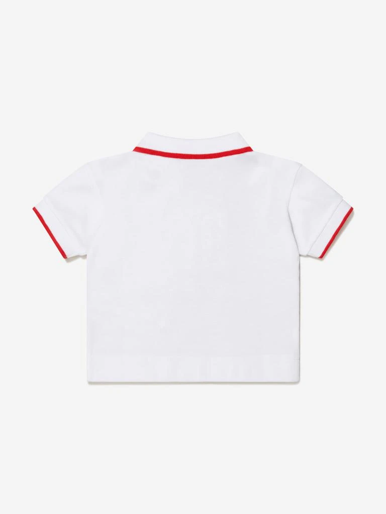 商品Burberry|Burberry White Baby Boys Cotton Branded Polo Shirt,价格¥590,第4张图片详细描述