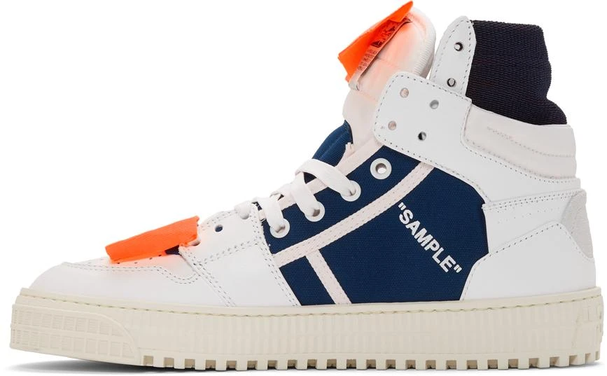 商品Off-White|White & Blue Low 3.0 Off-Court High-Top Sneakers,价格¥4787,第3张图片详细描述