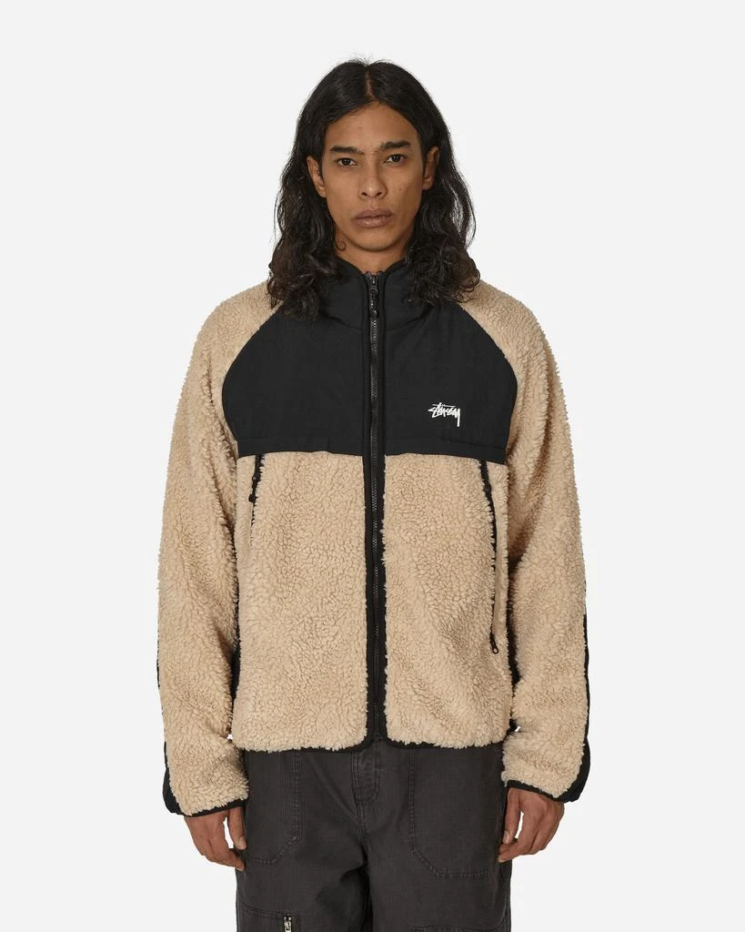 商品STUSSY|Sherpa Paneled Hooded Jacket Beige,价格¥1636,第1张图片