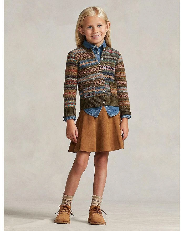 商品Ralph Lauren|Girls' Fair Isle Wool-Blend Cardigan - Little Kid, Big Kid,价格¥748,第2张图片详细描述