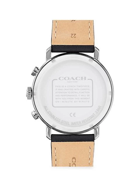 商品Coach|Harrison Stainless Steel Leather Strap Watch,价格¥2213,第4张图片详细描述