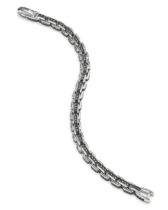 商品David Yurman|Men's Box Chain Bracelet in Sterling Silver with Black Diamonds, 7.3mm,价格¥59151,第3张图片详细描述