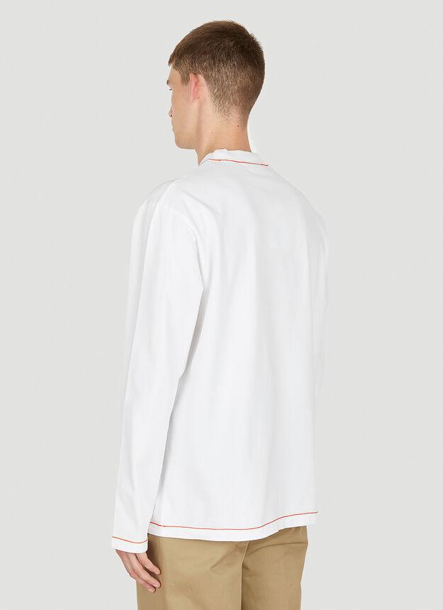 Le T-Shirt Pate A Modeler Long Sleeve T-Shirt in White商品第4张图片规格展示