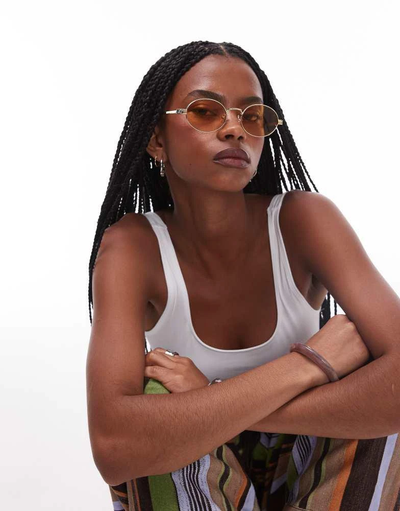 商品Le Specs|Le Specs posedion deux round metal sunglasses in gold,价格¥293,第3张图片详细描述