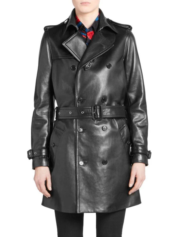 商品Yves Saint Laurent|Saint Laurent - Leather Trench Coat,价格¥46108,第1张图片