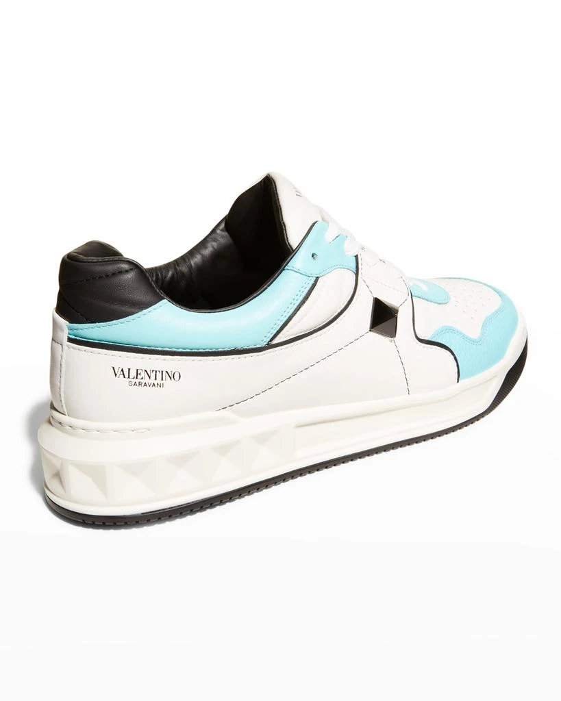 商品Valentino|Men's Roman Stud Bicolor Mid-Top Sneakers,价格¥3127,第4张图片详细描述