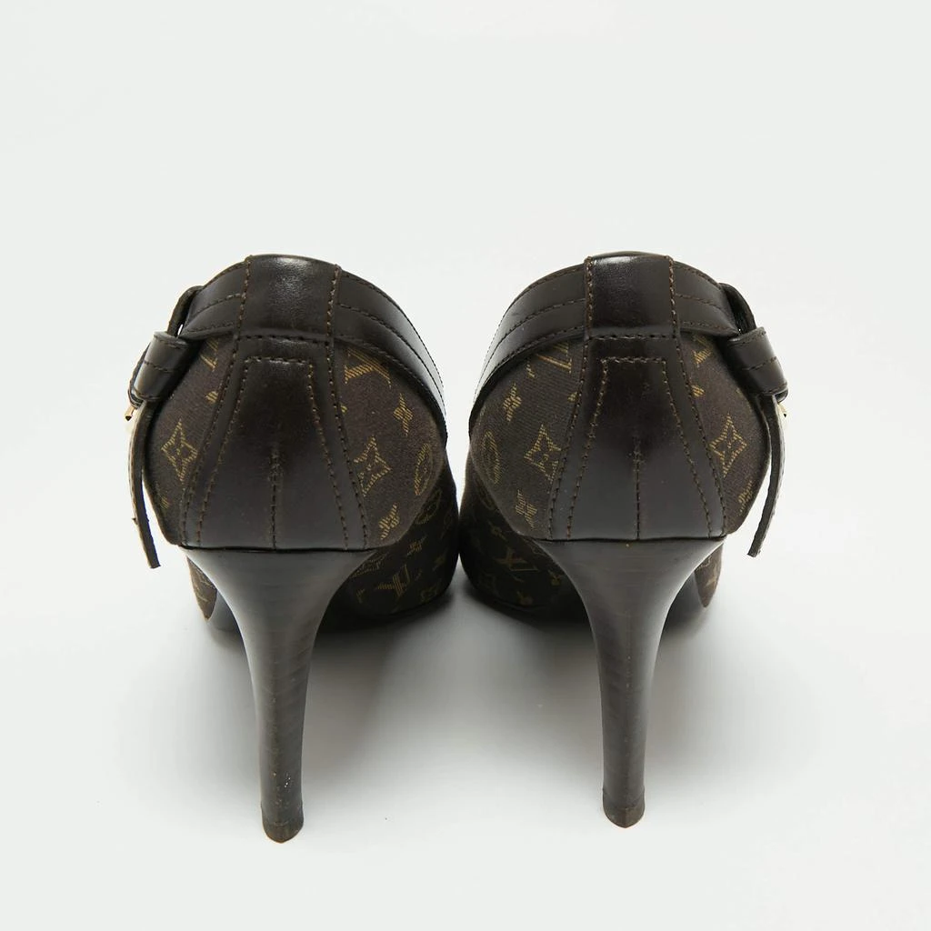 商品[二手商品] Louis Vuitton|Louis Vuitton Brown Monogram Canvas Mini Lin Barbara Leather Cap Pointed Toe Pumps Size 36,价格¥2908,第4张图片详细描述