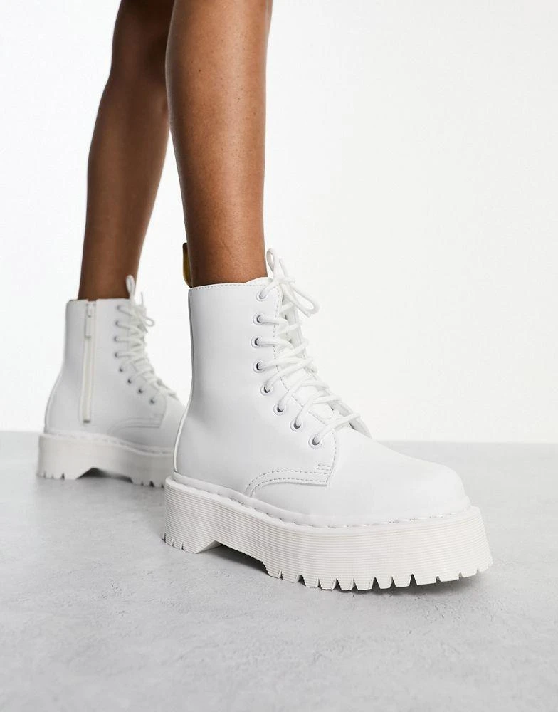 商品Dr. Martens|Dr Martens Vegan Jadon II Mono boots in white,价格¥1207,第4张图片详细描述