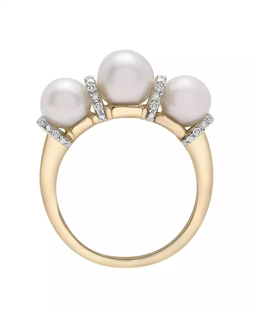商品Macy's|Cultured Freshwater Pearl (6mm, 7mm) & Diamond (1/10 ct. tw.) Graduated Ring in 14K Yellow Gold,价格¥2577,第3张图片详细描述