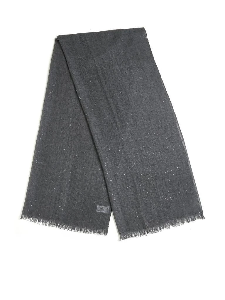 商品Brunello Cucinelli|Brunello Cucinelli Scarves & Wraps in Grey,价格¥6824,第3张图片详细描述