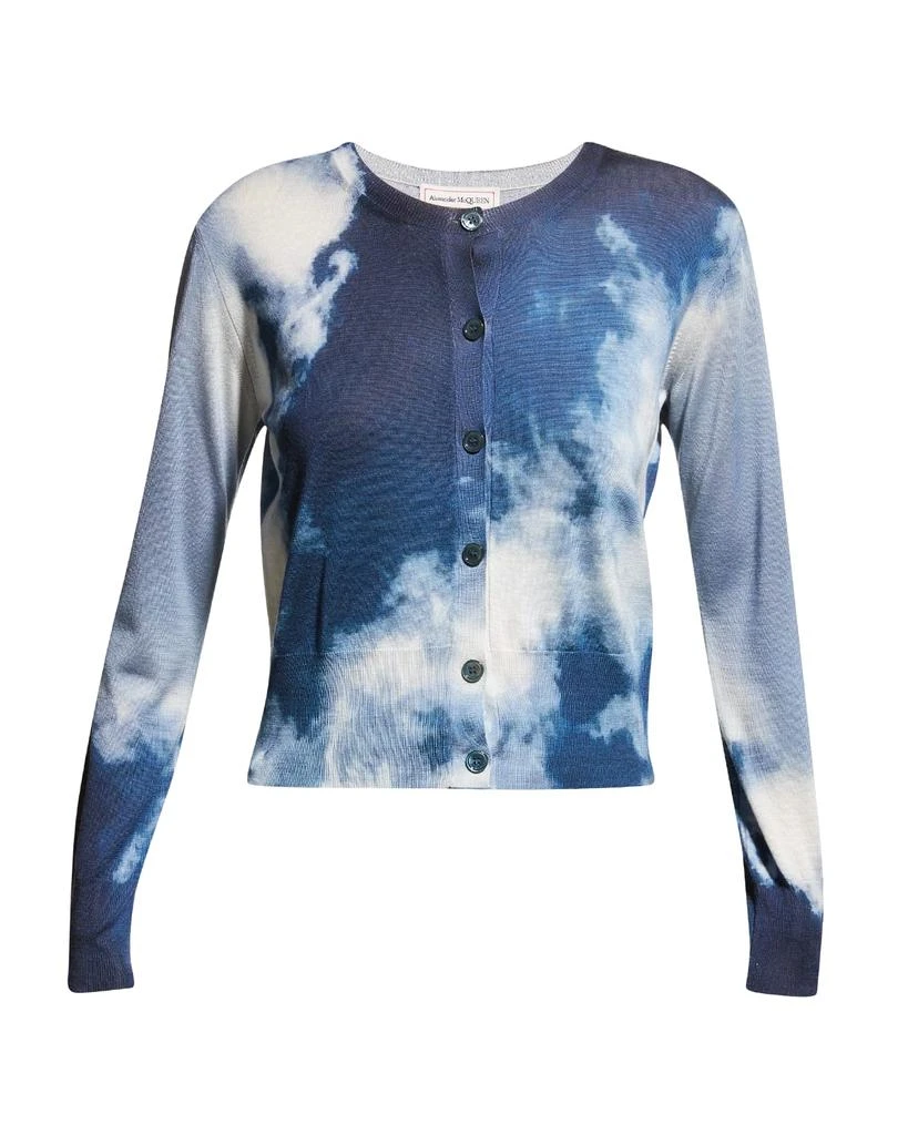 商品Alexander McQueen|Cloud Print Wool-Silk Crop Cardigan,价格¥2613,第2张图片详细描述