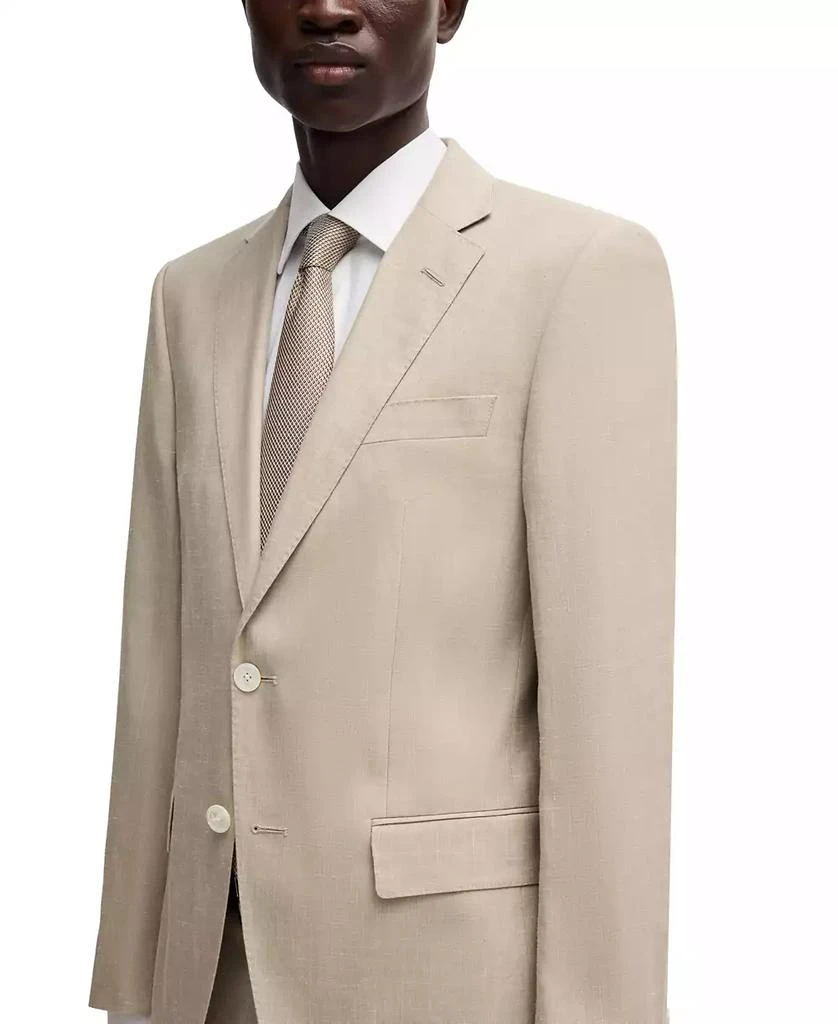 Men's Micro-Patterned Linen Blend Slim-Fit Suit �商品