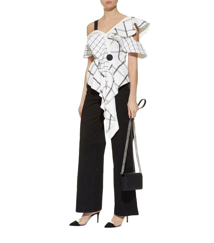 商品Self Portrait|Asymmetric Frill Check Top,价格¥2234,第5张图片详细描述