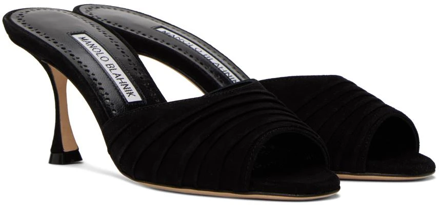 商品Manolo Blahnik|Black Pirua Heeled Sandals,价格¥5790,第4张图片详细描述