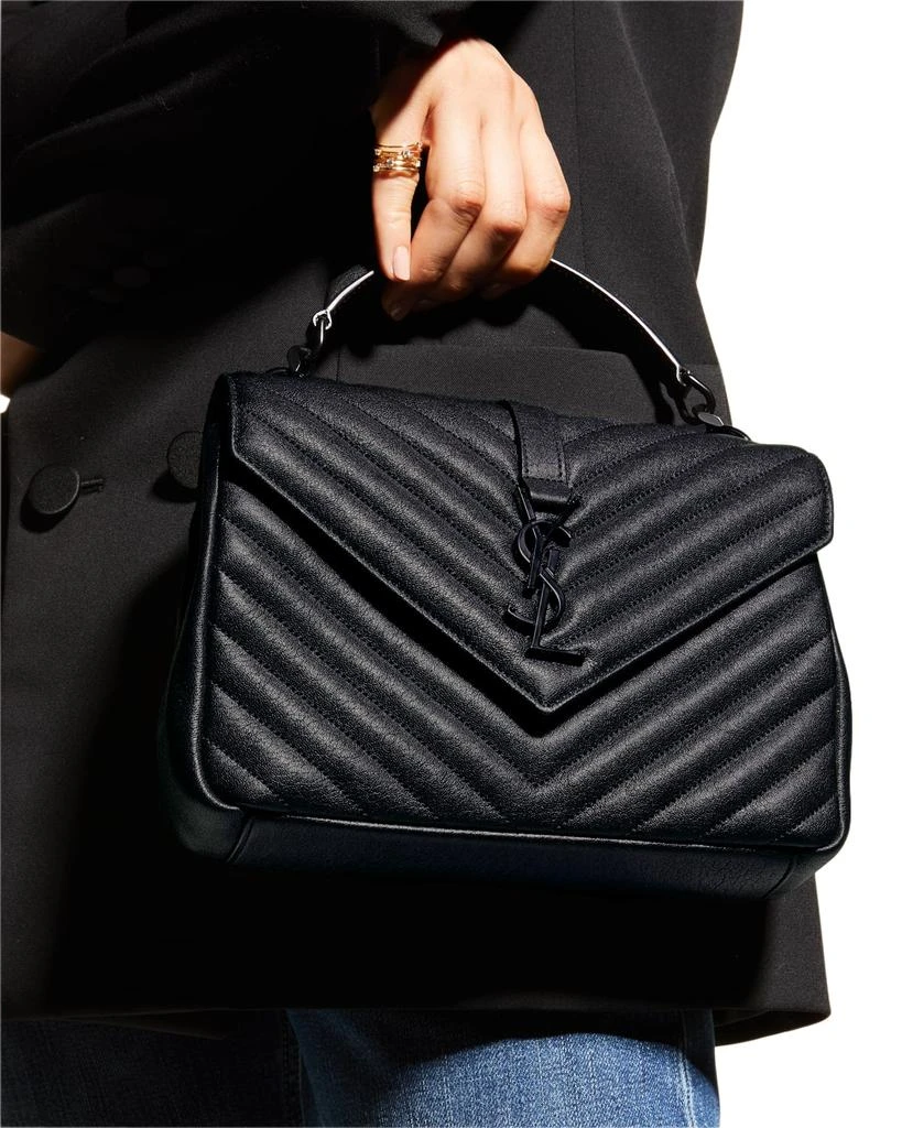 商品Yves Saint Laurent|College Medium Flap YSL Shoulder Bag in Quilted Leather,价格¥21380,第2张图片详细描述