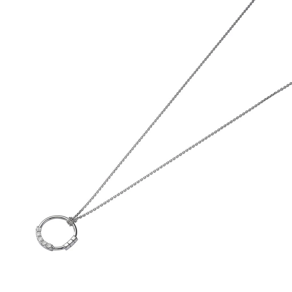 商品AME|Âme Totem 18K White Gold, Lab-Grown Diamond Small Circle Pendant Necklace,价格¥9326,第2张图片详细描述