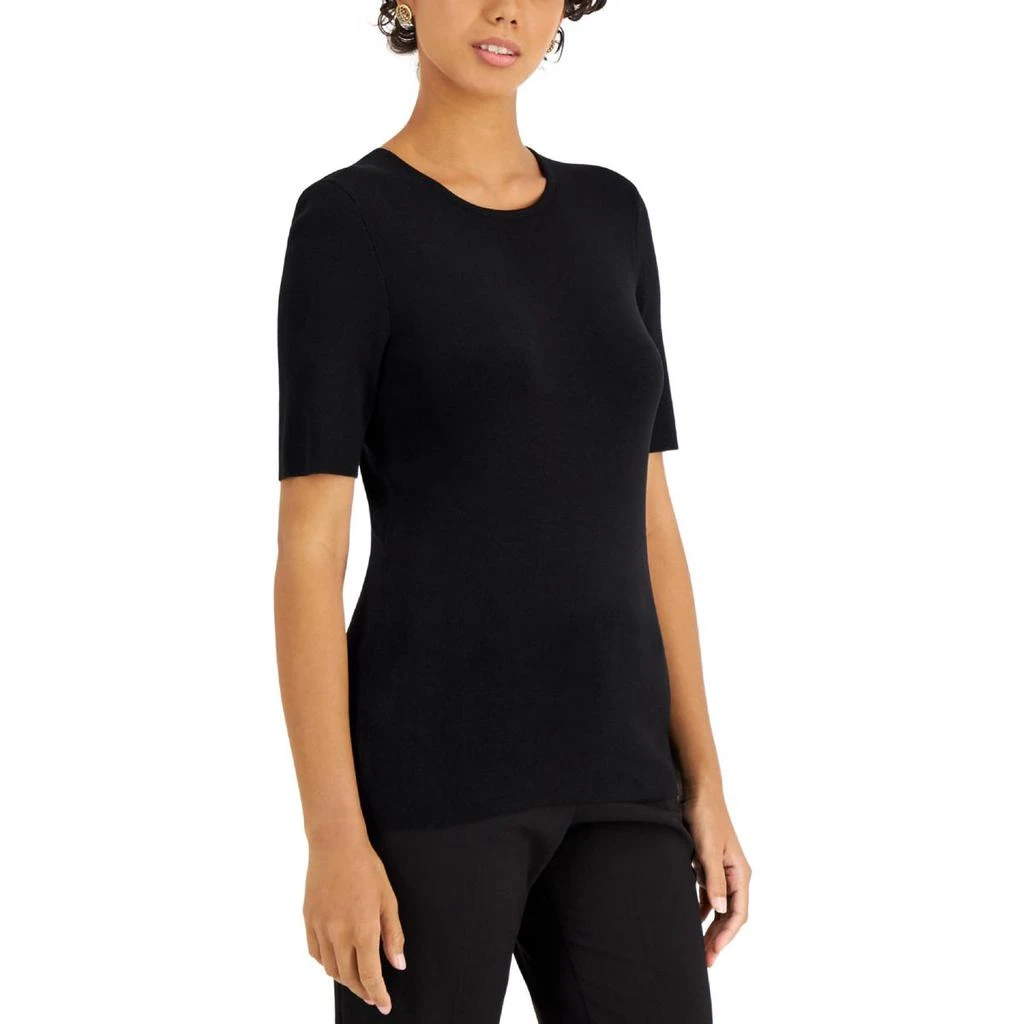 商品Tahari|Tahari ASL Womens Knit Short Sleeve Crewneck Sweater,价格¥92,第1张图片