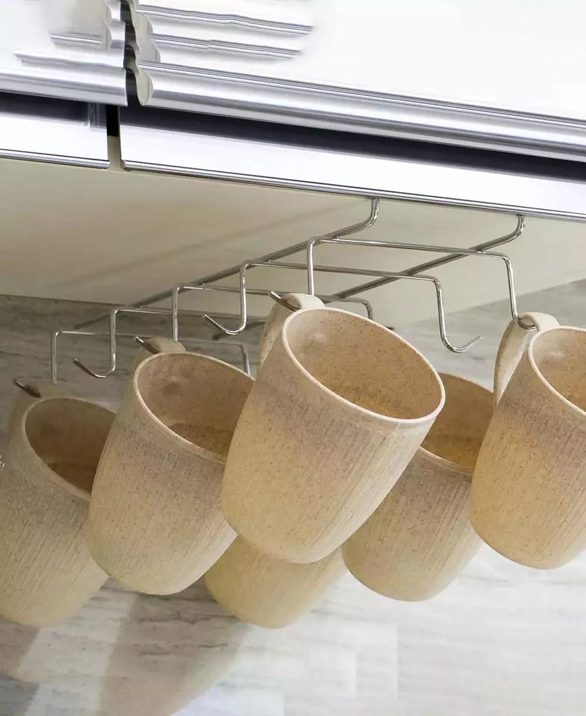 商品Basicwise|Cup Rack Under Shelf, Kitchen Utensil Drying Hooks,价格¥246,第3张图片详细描述