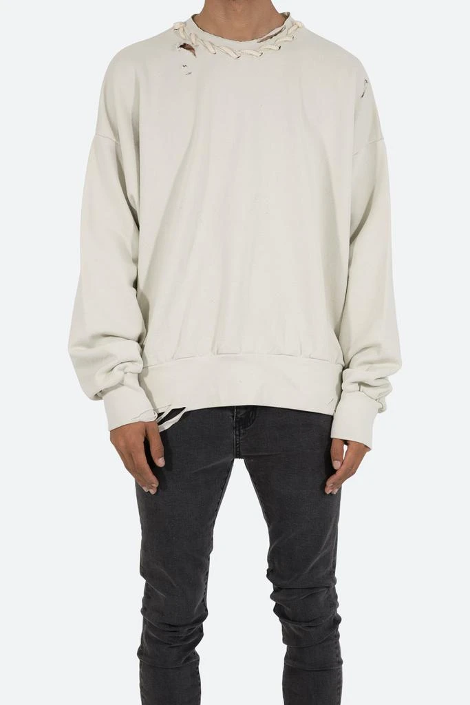 商品MNML|Threaded Collar Crewneck - Off White,价格¥243,第1张图片