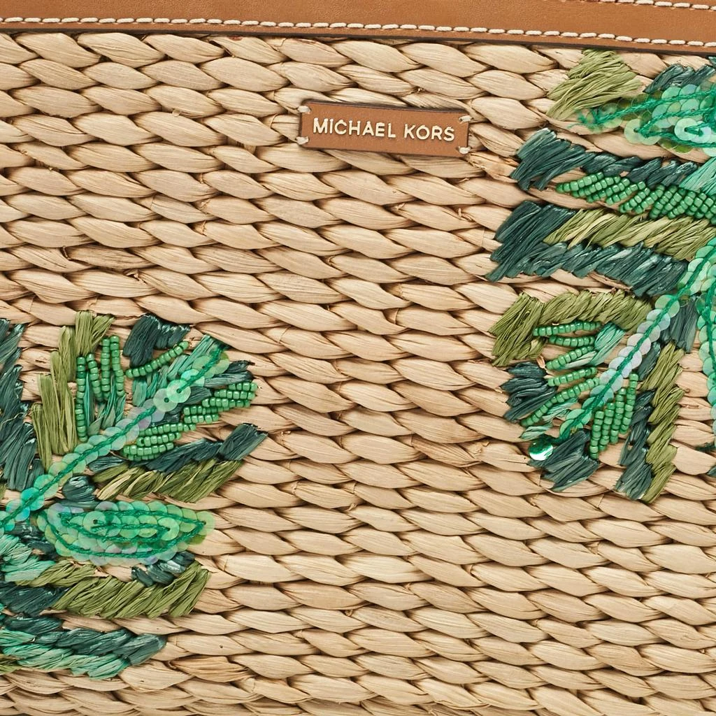 商品[二手商品] Michael Kors|Michael Kors Tan Wicker Malibu Wristlet Zip Pouch,价格¥878,第5张图片详细描述