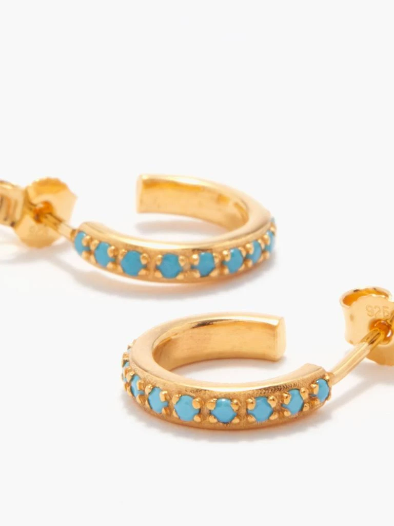 商品Hermina Athens|Turquoise & gold-vermeil hoop earrings,价格¥864,第5张图片详细描述