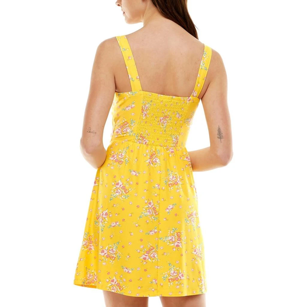 商品Planet Gold|Juniors Womens Knit Floral Mini Dress,价格¥99,第2张图片详细描述