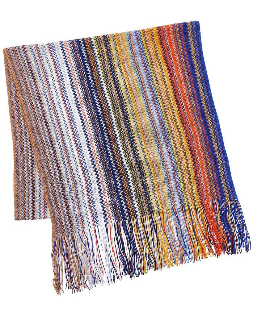 Missoni Wool-Blend Scarf, Blue商品第2张图片规格展示