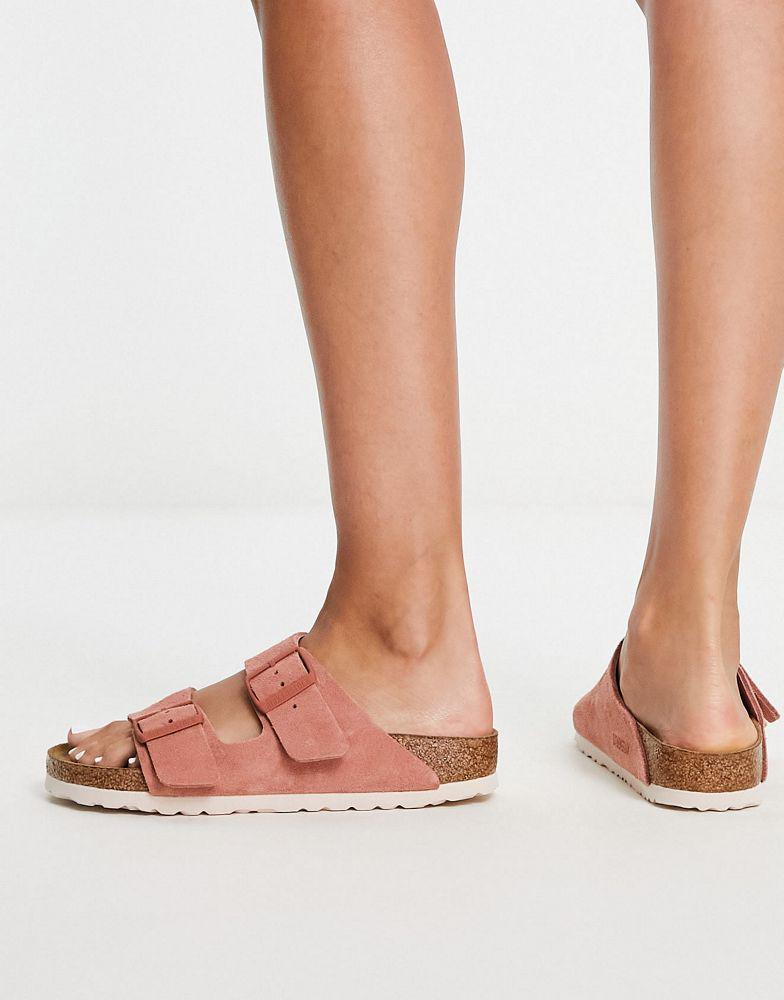 商品Birkenstock|Birkenstock Arizona suede flat sandals in earth red,价格¥723,第5张图片详细描述