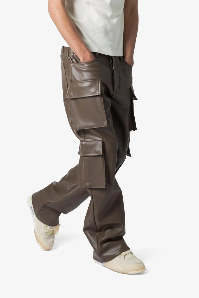 Leather Double Snap Cargo Pants - Chocolate 商品