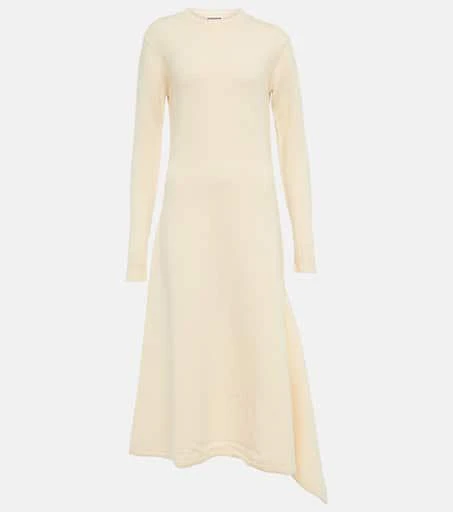 商品Jil Sander|不对称针织羊毛中长连衣裙,价格¥9779,第1张图片