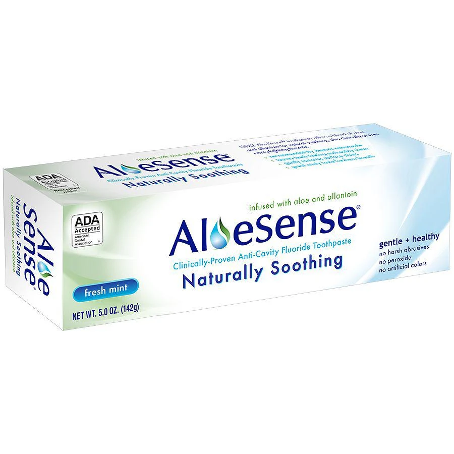 商品AloeSense|Naturally Soothing, Clinically-Proven Anti-Cavity Fluoride Toothpaste Fresh Mint, Family Size,价格¥52,第1张图片