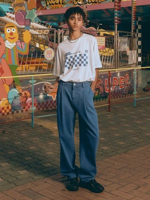 商品EN OR|Wide Pin Tuck Color Jean - Blue,价格¥673,第3张图片详细描述