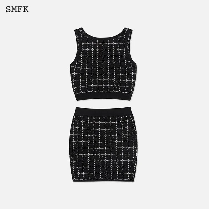 商品SMFK|SMFK WOMEN WHITE GRASSLAND TWEED KNITTED SUIT SET,价格¥1651,第2张图片详细描述