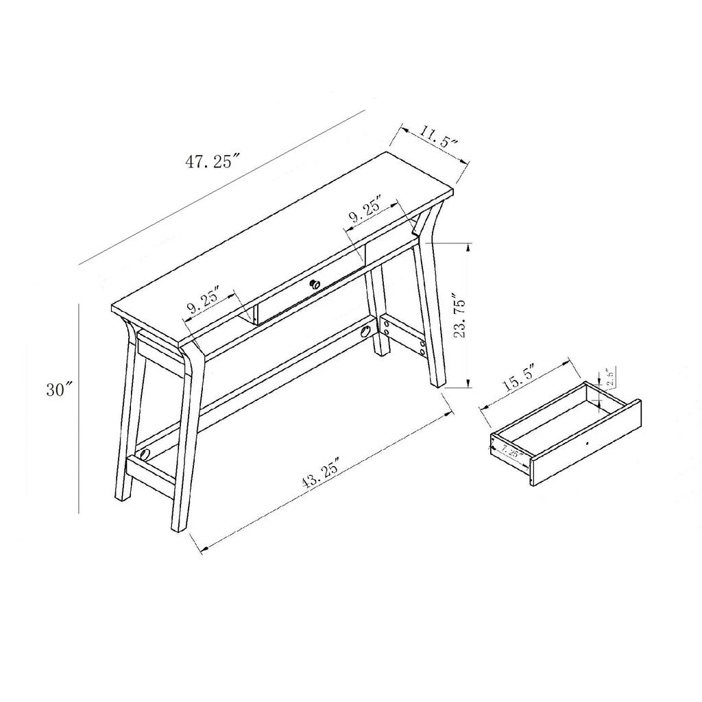 商品Streamdale Furniture|Streamdale Console/Desk Red Cocoa,价格¥1436,第3张图片详细描述