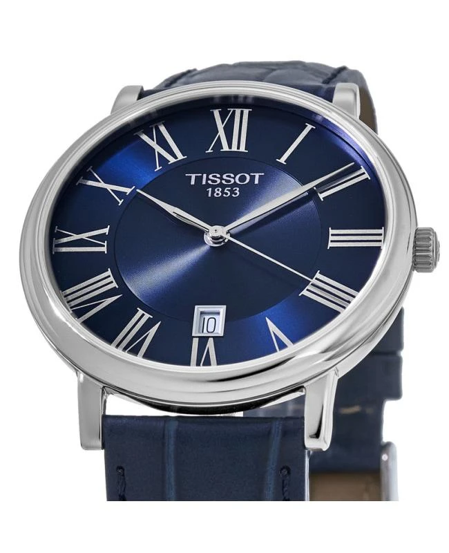 商品Tissot|Tissot T-Classic Carson Blue Dial Blue Leather Strap Men's Watch T122.410.16.043.00,价格¥1687,第3张图片详细描述