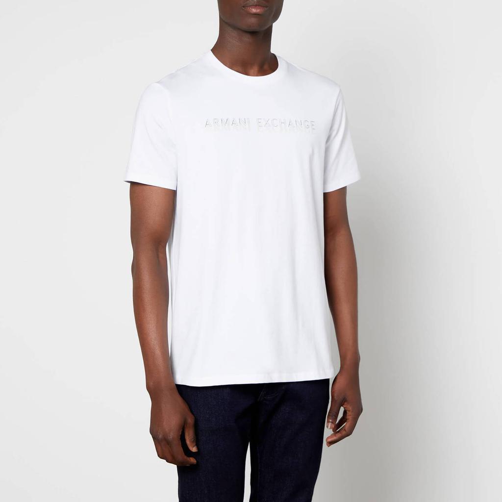 商品Armani Exchange|Armani Exchange Men's Ax Lines T-Shirt - White,价格¥190,第1张图片